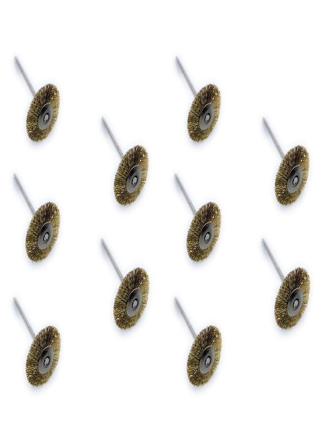 Aone Brass Wire Wheel End Brush 10pcs for Finishing, Deburring, Rust Removal & Cleaning for Dremel Rotary Tool,Micro Hand Motor,Polishing Motor for Jewellery Making, Watchmaking, Model Making - Image 1